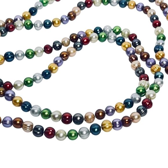 Honora Single Strand Multi-Colored Baroque Pearl Necklace W/Sterling Clasp (6043 - Picture 6 of 7